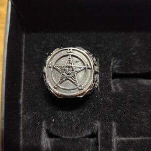 Sigil of Baphomet Stainless Steel Satan Ring Jewelry Size 9.5